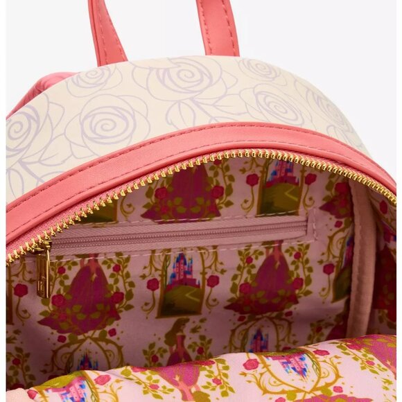 Loungefly Disney Sleeping Beauty Mini Backpack Aurora Phillip Magnetic Door Bag main image 5
